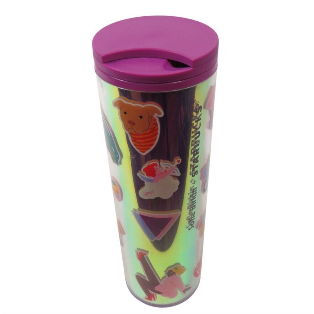Starbucks Iridescent Pride Icons Travel Tumbler Purple Lid 16 fl oz 2018